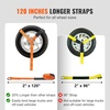 image:imageVEVOR Ratchet Tie Down Straps Kit 2 x 120 Tire Straps 5512 LBS Working Load 11023 LBS Breaking Strength Car Tie Down Straps with Snap Hooks for Passenger Car Truck Trailer 4PackLassoStyle with Heavy Duty Hook