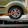 image:imageVEVOR Ratchet Tie Down Straps Kit 2 x 120 Tire Straps 5512 LBS Working Load 11023 LBS Breaking Strength Car Tie Down Straps with Snap Hooks for Passenger Car Truck Trailer 4PackAxleType with Spring HookOrange