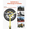 image:imageVEVOR Ratchet Tie Down Straps Kit 2 x 120 Tire Straps 5512 LBS Working Load 11023 LBS Breaking Strength Car Tie Down Straps with Snap Hooks for Passenger Car Truck Trailer 4PackTireStyle with Heavy Duty HookYellow
