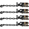 image:imageVEVOR Ratchet Tie Down Straps Kit 2 x 120 Tire Straps 5512 LBS Working Load 11023 LBS Breaking Strength Car Tie Down Straps with Snap Hooks for Passenger Car Truck Trailer 4PackTireStyle with Heavy Duty HookGreen