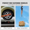 image:imageVEVOR Ratchet Tie Down Straps Kit 2 x 120 Tire Straps 5512 LBS Working Load 11023 LBS Breaking Strength Car Tie Down Straps with Snap Hooks for Passenger Car Truck Trailer 4PackAxleType with Spring HookOrange