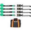 image:imageVEVOR Ratchet Tie Down Straps Kit 2 x 120 Tire Straps 5512 LBS Working Load 11023 LBS Breaking Strength Car Tie Down Straps with Snap Hooks for Passenger Car Truck Trailer 4PackTireStyle with Heavy Duty HookGreen