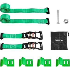 image:imageVEVOR Ratchet Tie Down Straps Kit 2 x 120 Tire Straps 5512 LBS Working Load 11023 LBS Breaking Strength Car Tie Down Straps with Snap Hooks for Passenger Car Truck Trailer 4PackChockStyle with 2 sets