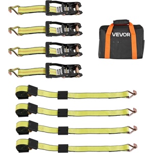 image:imageVEVOR Ratchet Tie Down Straps Kit 2 x 120 Tire Straps 5512 LBS Working Load 11023 LBS Breaking Strength Car Tie Down Straps with Snap Hooks for Passenger Car Truck Trailer 4PackDeckStyle with JHook