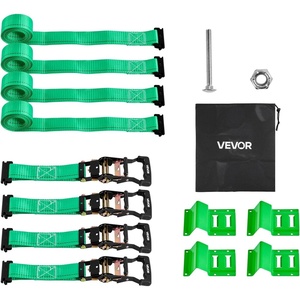 image:imageVEVOR Ratchet Tie Down Straps Kit 2 x 120 Tire Straps 5512 LBS Working Load 11023 LBS Breaking Strength Car Tie Down Straps with Snap Hooks for Passenger Car Truck Trailer 4PackChockStyle with 4 sets
