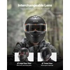 image:imageVEVOR Full Face Motorcycle Helmet DOT Approved Dual Visor amp Interchangeable Lens Smart Street ABS Helmet Comfortable Motocross Helmet Fit for Youth amp AdultsBlack
