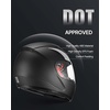 image:imageVEVOR Full Face Motorcycle Helmet DOT Approved Dual Visor amp Interchangeable Lens Smart Street ABS Helmet Comfortable Motocross Helmet Fit for Youth amp AdultsBlack