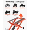 image:imageVEVOR Motorcycle Lift 1100 LBS Motorcycle Lift ATV Scissor Lift Jack with Dolly amp Hand Crank Center Hoist Crank Stand with Wide Deck amp Tool Tray for Street Bikes Cruiser Bikes Touring Motorcycles1100 lbsHydraulicwith 6 Wheels