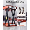 image:imageVEVOR Motorcycle Lift 1100 LBS Motorcycle Lift ATV Scissor Lift Jack with Dolly amp Hand Crank Center Hoist Crank Stand with Wide Deck amp Tool Tray for Street Bikes Cruiser Bikes Touring Motorcycles1500 lbsScissor