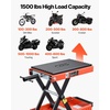 image:imageVEVOR Motorcycle Lift 1100 LBS Motorcycle Lift ATV Scissor Lift Jack with Dolly amp Hand Crank Center Hoist Crank Stand with Wide Deck amp Tool Tray for Street Bikes Cruiser Bikes Touring Motorcycles1500 lbsScissor