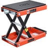 image:imageVEVOR Motorcycle Lift 1100 LBS Motorcycle Lift ATV Scissor Lift Jack with Dolly amp Hand Crank Center Hoist Crank Stand with Wide Deck amp Tool Tray for Street Bikes Cruiser Bikes Touring Motorcycles1500 lbsScissor