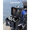 image:imageVEVOR Motorcycle Top Case 45L Universal Aluminum Alloy Motorbike Tail Box with Leather Lining 45L Waterproof Detachable Motorcycle Top Box with Lock amp Back Cushion Fit for 99 of Motorcycle Frames45 L