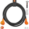 image:imageVEVOR 15 ft Extension 50 Amp Heavy Duty STW Power Cord 1450R Female NEMA 1450P Male Plug with LED Indicator Handle 15A Adapter for RVs trams generators Campers ETL Listed 50A30A