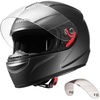 image:imageVEVOR Full Face Motorcycle Helmet DOT Approved Dual Visor amp Interchangeable Lens Smart Street ABS Helmet Comfortable Motocross Helmet Fit for Youth amp AdultsBlack