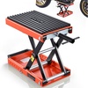 image:imageVEVOR Motorcycle Lift 1100 LBS Motorcycle Lift ATV Scissor Lift Jack with Dolly amp Hand Crank Center Hoist Crank Stand with Wide Deck amp Tool Tray for Street Bikes Cruiser Bikes Touring Motorcycles1500 lbsScissor