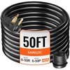 image:imageVEVOR Welder Extension Cord 30Amp 25ft 250V Welding Power Cord with NEMA 650 Plug 10 Gauge 3 Prong for MIGLincolnPlasmaMillerTIG Black50 ft
