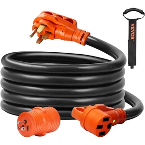 image:imageVEVOR 15 ft Extension 50 Amp Heavy Duty STW Power Cord 1450R Female NEMA 1450P Male Plug with LED Indicator Handle 15A Adapter for RVs trams generators Campers ETL Listed 50A50A
