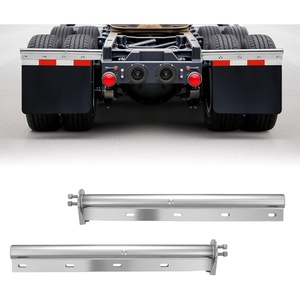 image:imageVEVOR Chrome Straight Spring Loaded Mud Flap Hangers 118 Bolt Spacing Mudflap Hangers for Semi Trucks 1 Pair Heavy Duty Semi Truck Mud Flap Hanger Set with Reflective Strips SilverSilver  118 Bolt Spacing