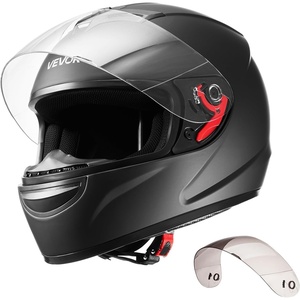 image:imageVEVOR Full Face Motorcycle Helmet DOT Approved Dual Visor amp Interchangeable Lens Smart Street ABS Helmet Comfortable Motocross Helmet Fit for Youth amp AdultsBlack