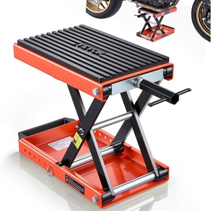 image:imageVEVOR Motorcycle Lift 1100 LBS Motorcycle Lift ATV Scissor Lift Jack with Dolly amp Hand Crank Center Hoist Crank Stand with Wide Deck amp Tool Tray for Street Bikes Cruiser Bikes Touring Motorcycles1500 lbsScissor