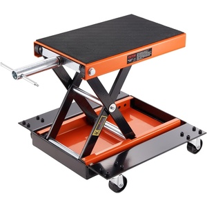 image:imageVEVOR Motorcycle Lift 1100 LBS Motorcycle Lift ATV Scissor Lift Jack with Dolly amp Hand Crank Center Hoist Crank Stand with Wide Deck amp Tool Tray for Street Bikes Cruiser Bikes Touring Motorcycles1100 lbsScissorwith Dolly  Hand Crank