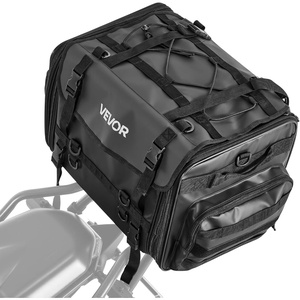 image:imageVEVOR Motorcycle Top Case 45L Universal Aluminum Alloy Motorbike Tail Box with Leather Lining 45L Waterproof Detachable Motorcycle Top Box with Lock amp Back Cushion Fit for 99 of Motorcycle Frames4060 L