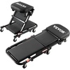 image:imageVEVOR Foldable Z Garage Creeper 40 in 450 lbs Load Capacity Rolling Folding Mechanic Creeper Stool with 6 Universal Wheels Padded Seat Steel Frame Lay Down or Sit Chair for Garage Shop or HomeBlack