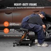 image:imageVEVOR Foldable Z Garage Creeper 40 in 450 lbs Load Capacity Rolling Folding Mechanic Creeper Stool with 6 Universal Wheels Padded Seat Steel Frame Lay Down or Sit Chair for Garage Shop or HomeBlack