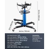 image:imageVEVOR Hydraulic Transmission Jack 1660 lbs Capacity Hydraulic Telescopic Transmission Jack 346693 in High Lifting Height 2Stage Floor Jack Stand with Foot Pedal 360 Swivel Wheel BluesingleStage 1100lb
