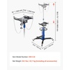 image:imageVEVOR Hydraulic Transmission Jack 1660 lbs Capacity Hydraulic Telescopic Transmission Jack 346693 in High Lifting Height 2Stage Floor Jack Stand with Foot Pedal 360 Swivel Wheel BluesingleStage 1660 LBS