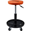 image:imageVEVOR Mechanic Stool 250 LBS Rolling Pneumatic Creeper GarageShop Seat Adjustable Height 1622 inch in Padded Rolling Workshop Stool with Tool Tray for Garage Shop Auto Repair BlackOrange