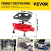 image:imageVEVOR Rolling Garage Stool 300LBS Capacity Adjustable Height from 24 in to 287 in Mechanic Seat with 360degree Swivel Wheels and Tool Tray for Workshop Auto Repair Shop YellowRed