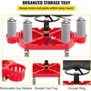 image:imageVEVOR Rolling Garage Stool 300LBS Capacity Adjustable Height from 24 in to 287 in Mechanic Seat with 360degree Swivel Wheels and Tool Tray for Workshop Auto Repair Shop YellowRed