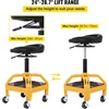 image:imageVEVOR Rolling Garage Stool 300LBS Capacity Adjustable Height from 24 in to 287 in Mechanic Seat with 360degree Swivel Wheels and Tool Tray for Workshop Auto Repair Shop YellowRolling Garage Stool