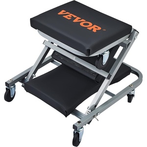 image:imageVEVOR Foldable Z Garage Creeper 40 in 450 lbs Load Capacity Rolling Folding Mechanic Creeper Stool with 6 Universal Wheels Padded Seat Steel Frame Lay Down or Sit Chair for Garage Shop or HomeBlack