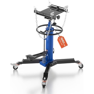 image:imageVEVOR Hydraulic Transmission Jack 1660 lbs Capacity Hydraulic Telescopic Transmission Jack 346693 in High Lifting Height 2Stage Floor Jack Stand with Foot Pedal 360 Swivel Wheel BluesingleStage 1660 LBS