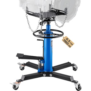 image:imageVEVOR Hydraulic Transmission Jack 1660 lbs Capacity Hydraulic Telescopic Transmission Jack 346693 in High Lifting Height 2Stage Floor Jack Stand with Foot Pedal 360 Swivel Wheel BluesingleStage 1100lb