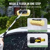 image:imageVEVOR Car Wash Brush 62Inch Extendable Car Washing Brush with Long Handle Soft Chenille Fiber Car Wash Mop Mitt 180 Rotatable Car Cleaning Brush with 1 Replacement Mop for Car RV Window FloorSoft PVC Bristle head