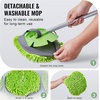 image:imageVEVOR Car Wash Brush 62Inch Extendable Car Washing Brush with Long Handle Soft Chenille Fiber Car Wash Mop Mitt 180 Rotatable Car Cleaning Brush with 1 Replacement Mop for Car RV Window FloorSoft Chenille Fiber head