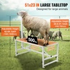 image:imageVEVOR Goat Milking Stand  Deluxe Adjustable 51x23 inch Premier Metal Livestock Stand Durable Headpiece and Nose Loop Height Adjustable 21 to 33 Ideal for Horned Farm Animals WhiteWhite 51x23 Adjustable
