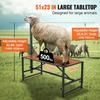 image:imageVEVOR Goat Milking Stand  Deluxe Adjustable 51x23 inch Premier Metal Livestock Stand Durable Headpiece and Nose Loop Height Adjustable 21 to 33 Ideal for Horned Farm Animals WhiteBlack 51x23inch