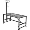image:imageVEVOR Goat Milking Stand  Deluxe Adjustable 51x23 inch Premier Metal Livestock Stand Durable Headpiece and Nose Loop Height Adjustable 21 to 33 Ideal for Horned Farm Animals WhiteBlack 47x23inch Goat Stand