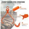image:imageVEVOR Timber Claw Hook 28 inch 4 Claw Log Grapple Logging Tongs Swivel Steel Log Lifting Tongs 31 Max Opening Eagle Claws with 2205LBS1000kg Loading Capacity for Tractors ATVs Trucks Forklifts32inORing