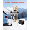 image:imageVEVOR Universal Car Roof Rack  Fit Most Crossbars Carry up to 6 Pairs of Skis or 4 Snowboards Aluminum Snowboard Ski Rack with Lock amp Rubber PaddingRear Rack Fold4