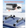 image:imageVEVOR Universal Car Roof Rack  Fit Most Crossbars Carry up to 6 Pairs of Skis or 4 Snowboards Aluminum Snowboard Ski Rack with Lock amp Rubber PaddingRoof Rack TStyle