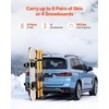 image:imageVEVOR Universal Car Roof Rack  Fit Most Crossbars Carry up to 6 Pairs of Skis or 4 Snowboards Aluminum Snowboard Ski Rack with Lock amp Rubber PaddingRear Rack Fold1