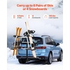 image:imageVEVOR Universal Car Roof Rack  Fit Most Crossbars Carry up to 6 Pairs of Skis or 4 Snowboards Aluminum Snowboard Ski Rack with Lock amp Rubber PaddingRear Rack Fold4