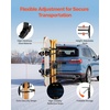 image:imageVEVOR Universal Car Roof Rack  Fit Most Crossbars Carry up to 6 Pairs of Skis or 4 Snowboards Aluminum Snowboard Ski Rack with Lock amp Rubber PaddingRear Rack Fold1