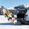 image:imageVEVOR Universal Car Roof Rack  Fit Most Crossbars Carry up to 6 Pairs of Skis or 4 Snowboards Aluminum Snowboard Ski Rack with Lock amp Rubber PaddingRear Rack Fold4