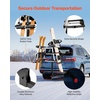 image:imageVEVOR Universal Car Roof Rack  Fit Most Crossbars Carry up to 6 Pairs of Skis or 4 Snowboards Aluminum Snowboard Ski Rack with Lock amp Rubber PaddingRear Rack Fold4